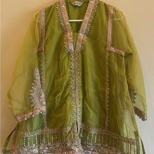 Maria B Pakistani Girls Green Dress Sharara Size 12-14 Ramadan Eid Wedding